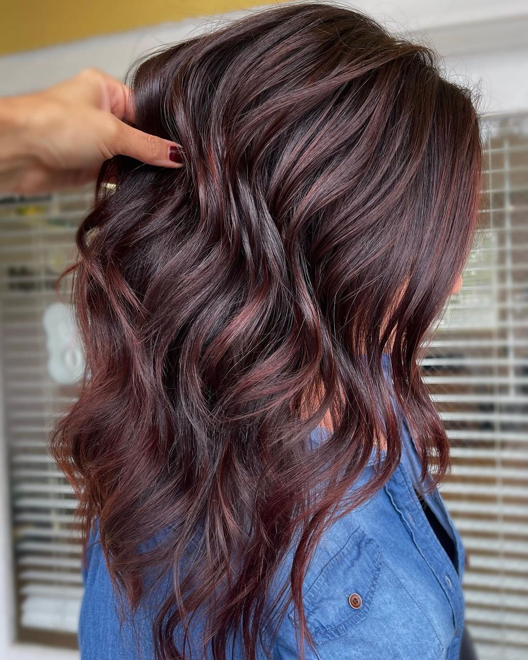 cherry brunette hair and waves