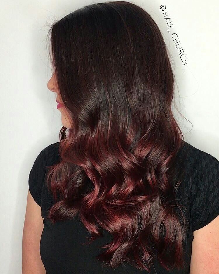 brunette in cherry cola red