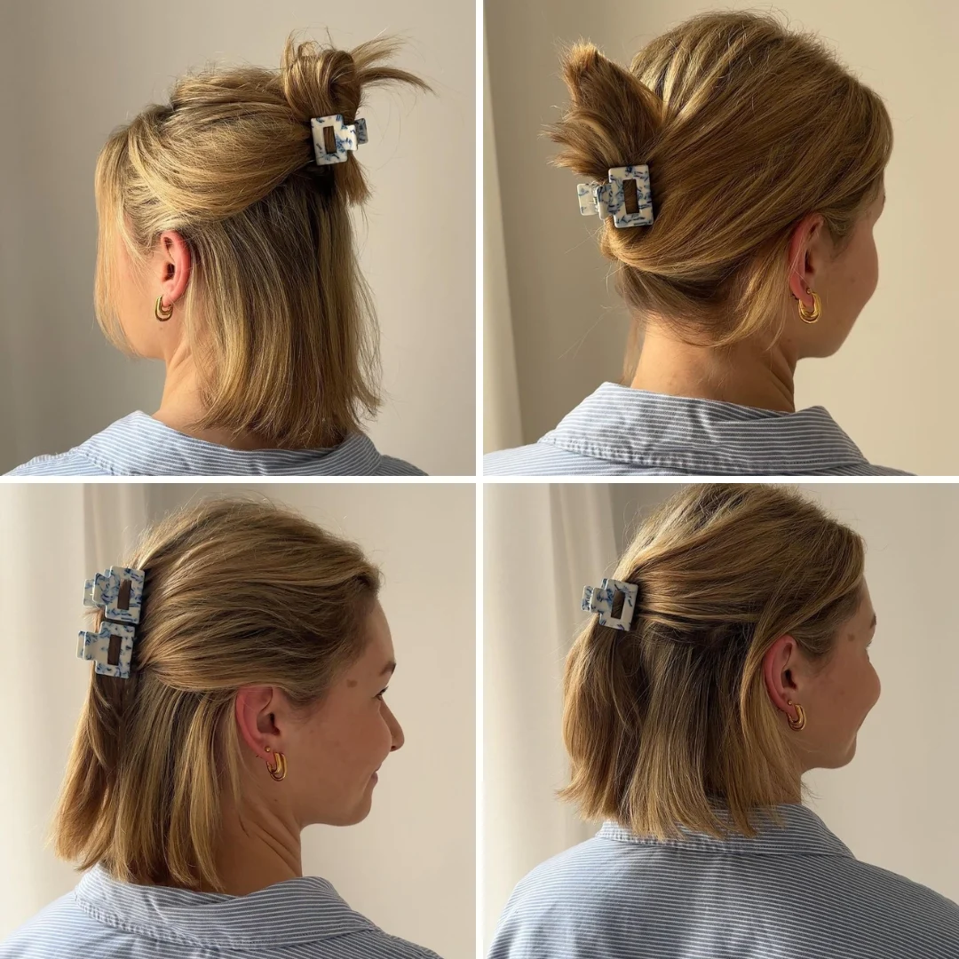claw clip hairstyles for shoulder length hair