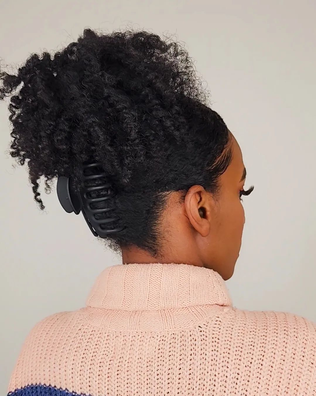 claw clip updo for black hair