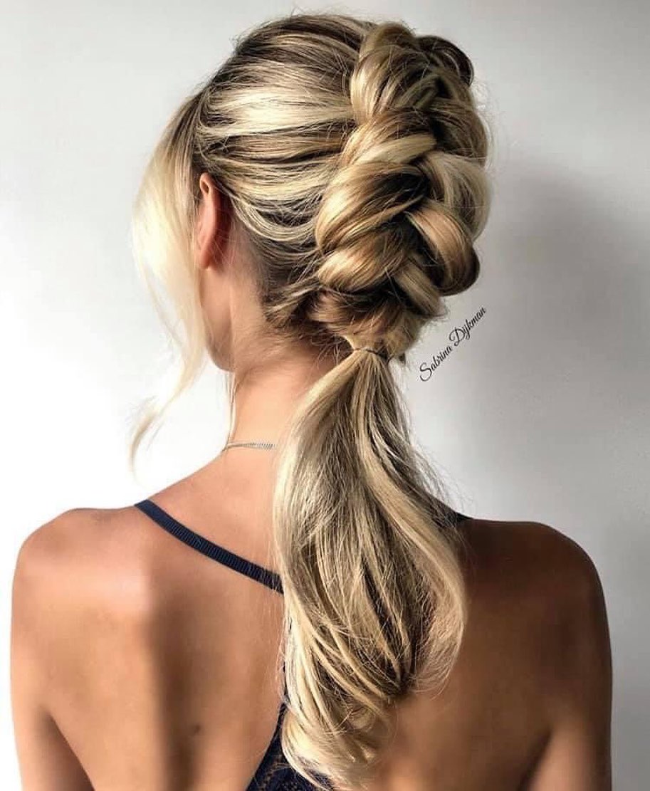 Dutch braided ponytail
