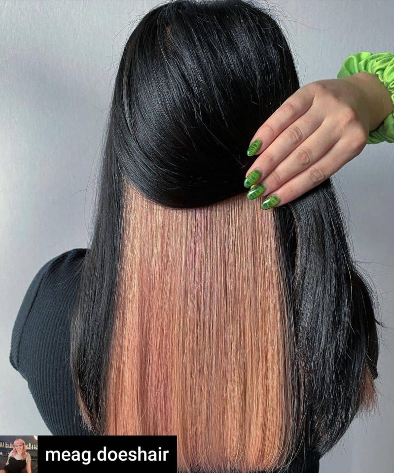 all-the-it-girls-are-rocking-black-hair-with-peekaboo-highlights