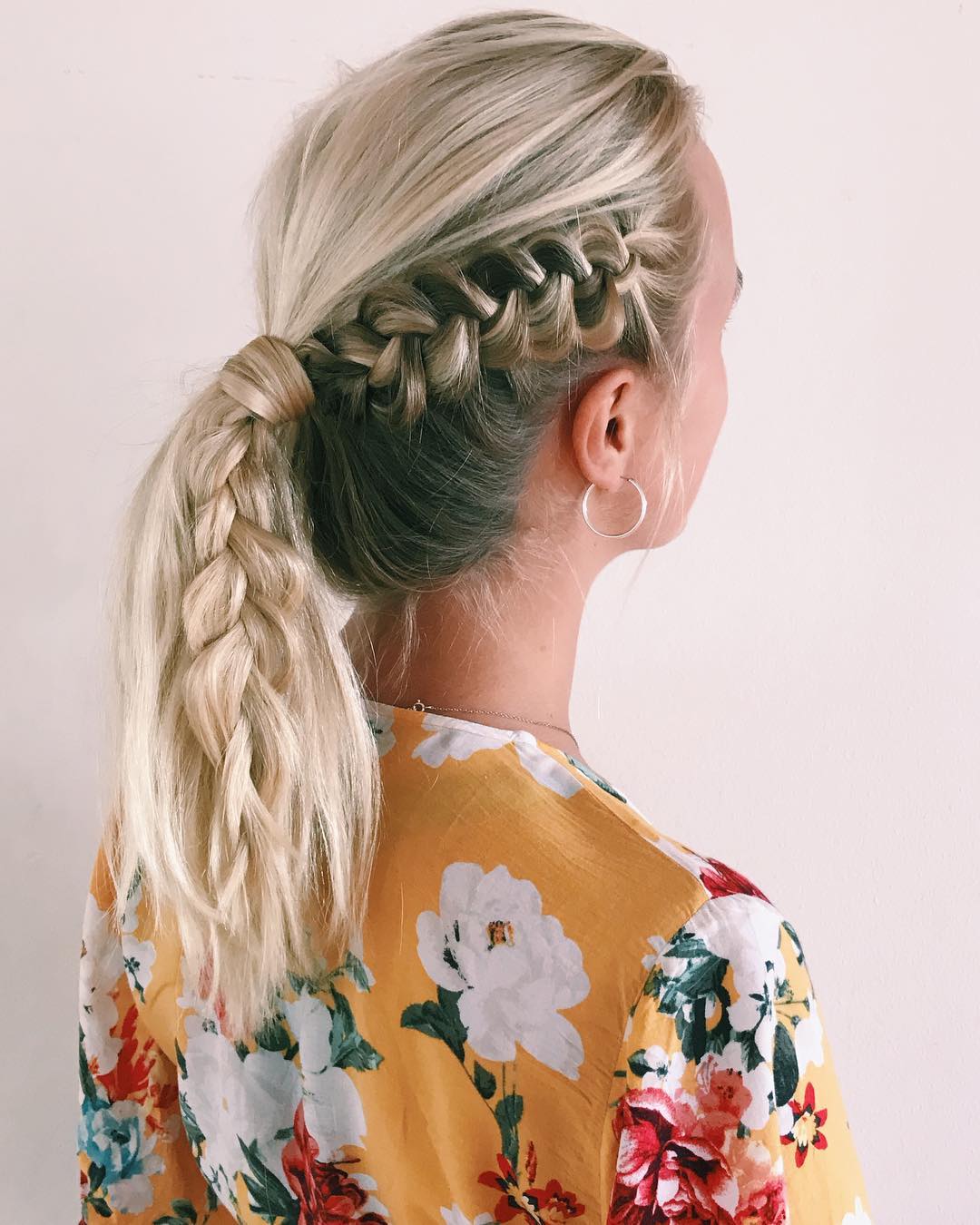 ponytail with a Dutch braid
