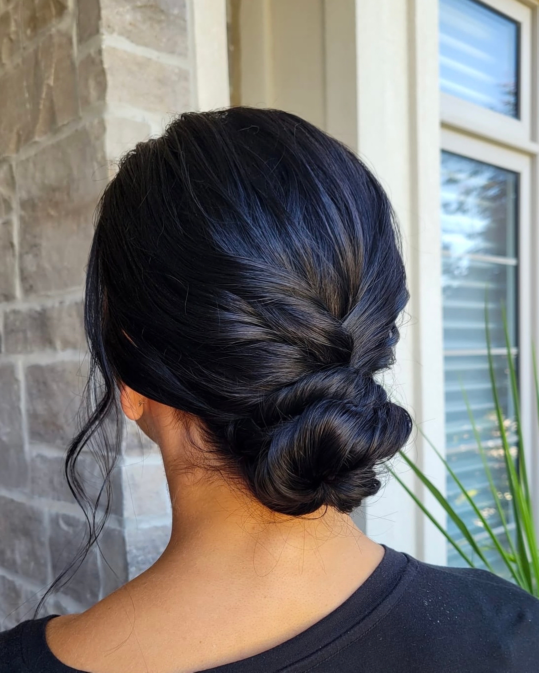 simple twisted updo for black hair