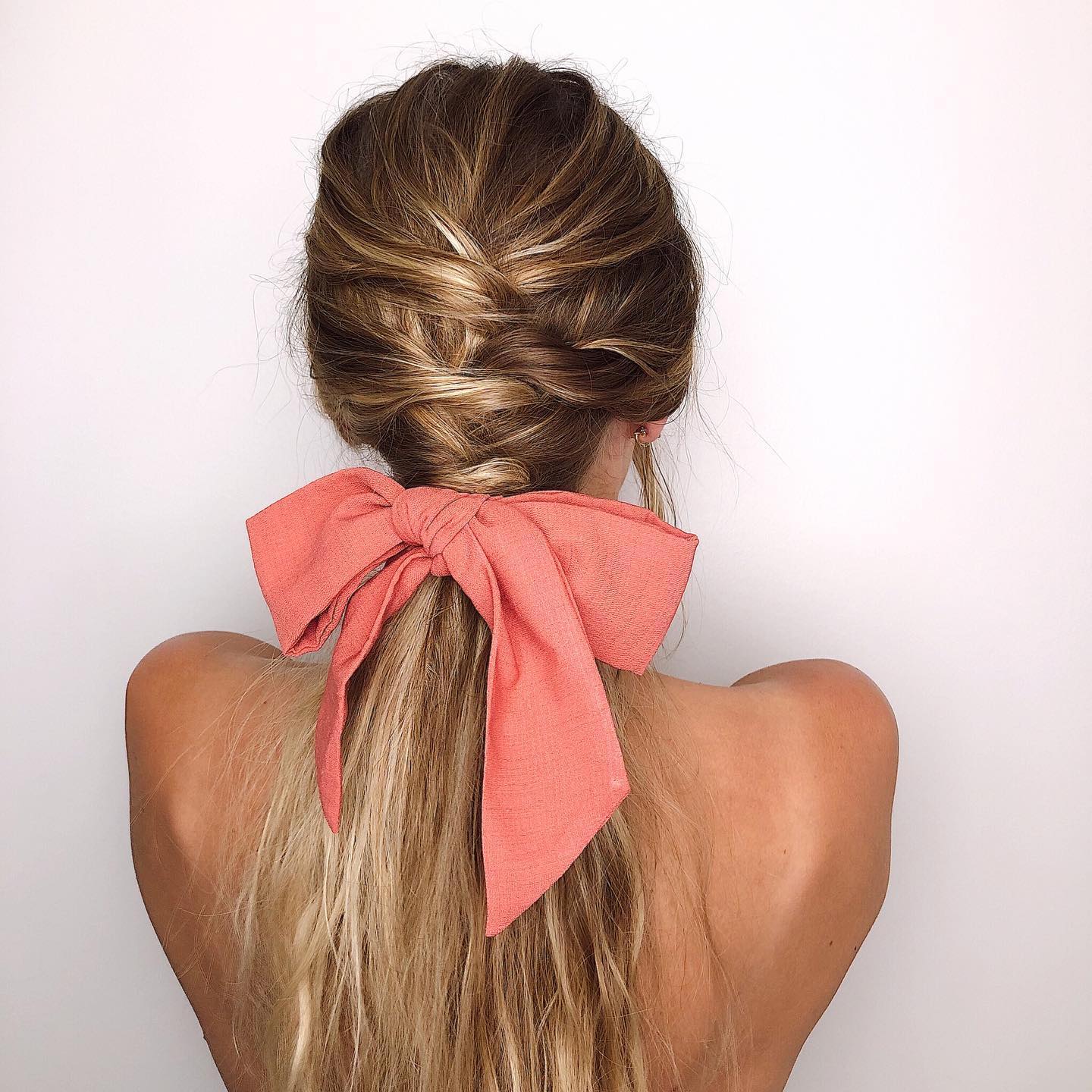 boho braid ponytail with bow