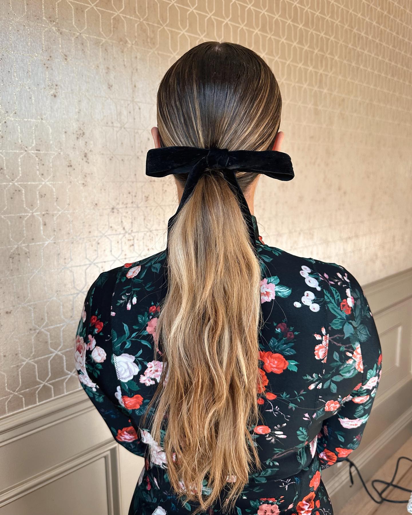 low ponytail with bow