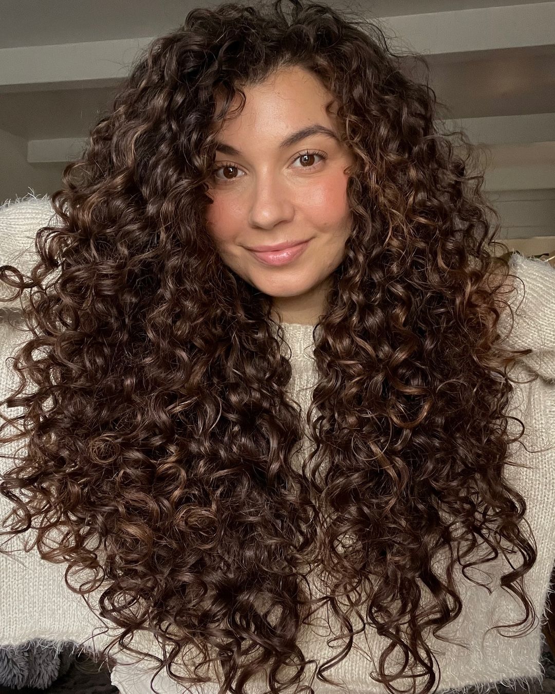 long layered curly hair