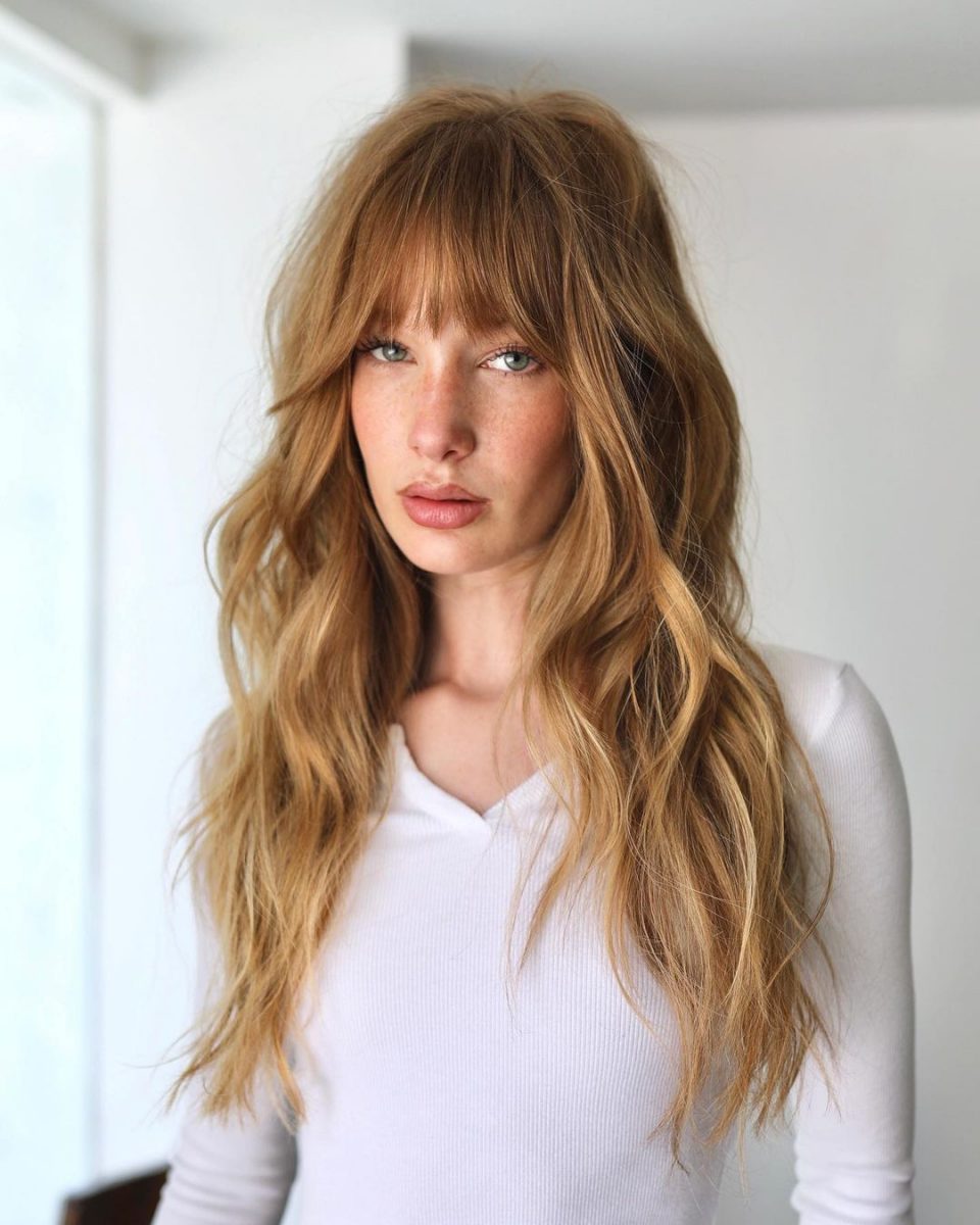 #4 Long Wavy Hair With Birkin Bangs - Flawless Hair