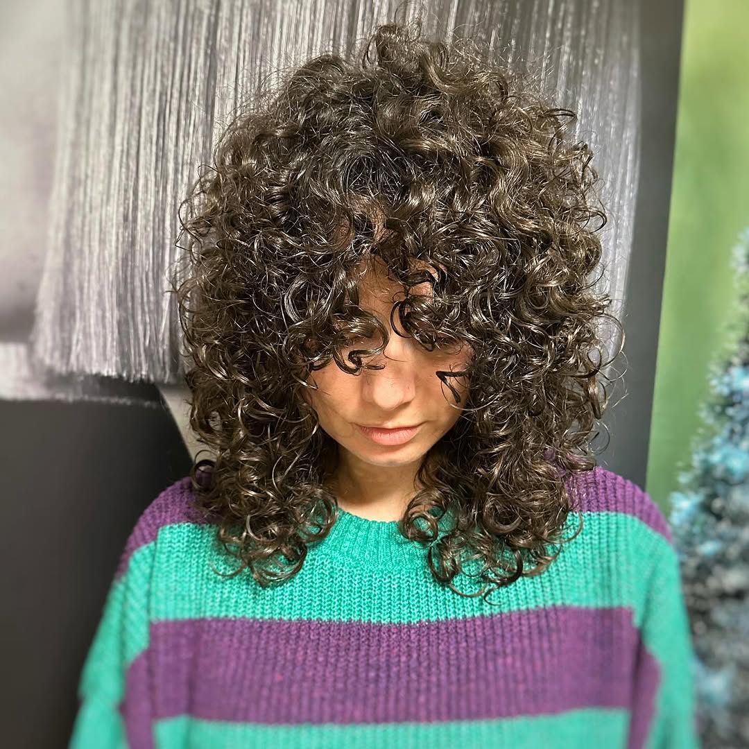 mid-length curly shag