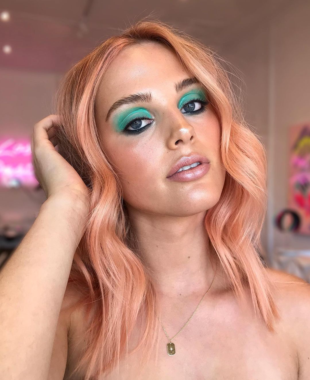 pastel peach hair color