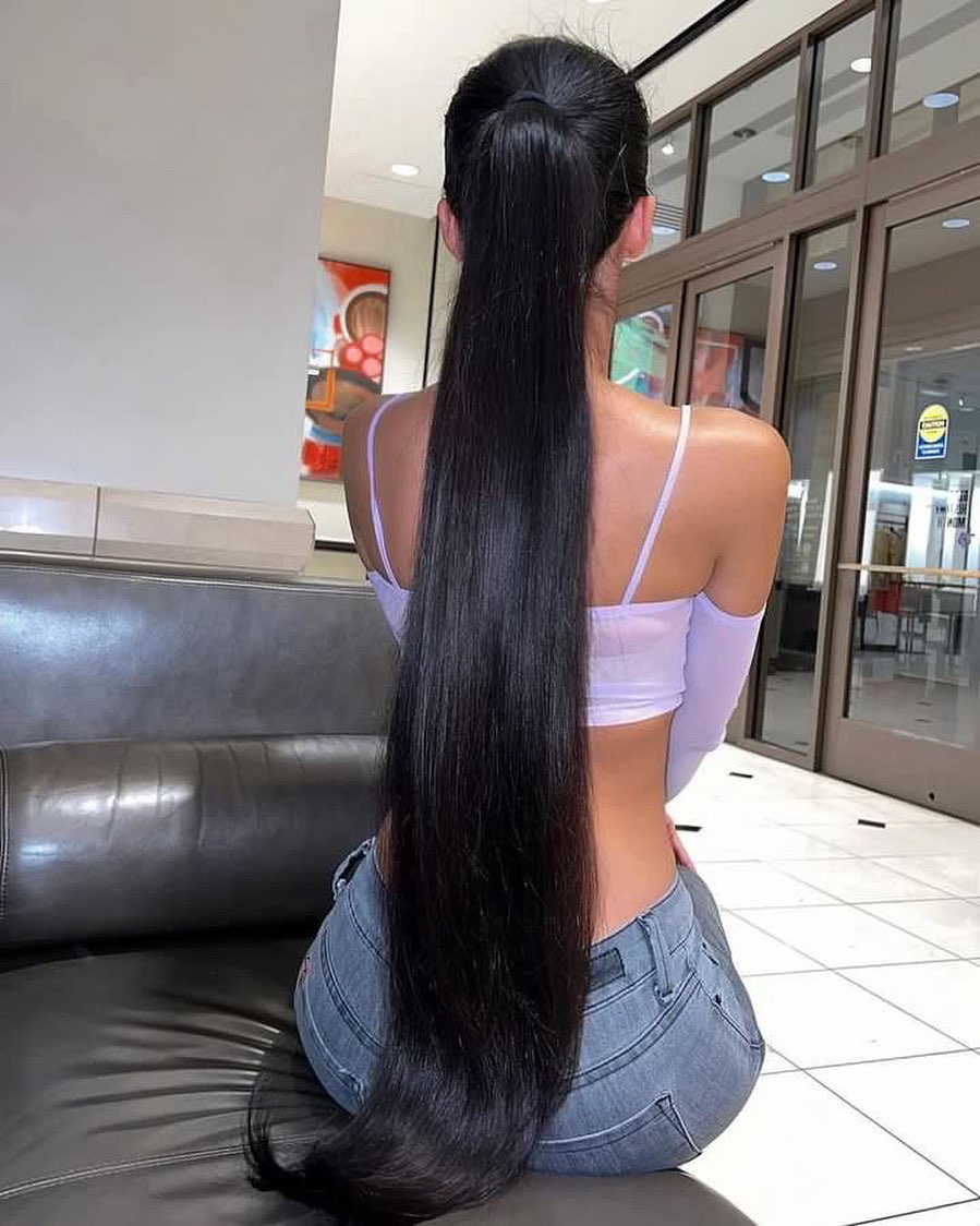 ponytail on black hair