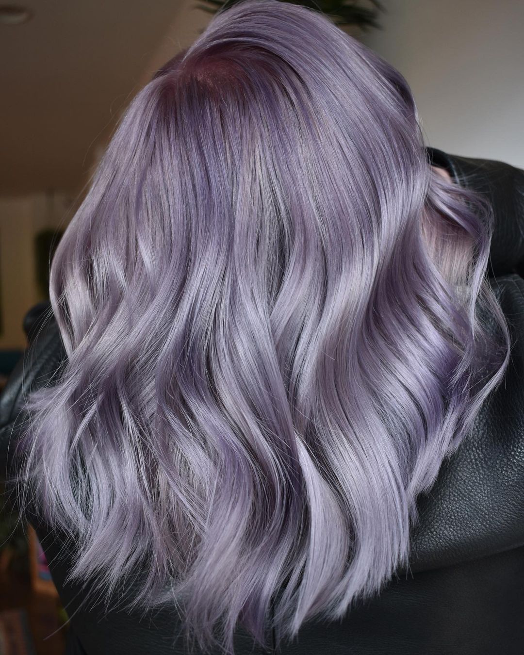 silver violet medium length waves