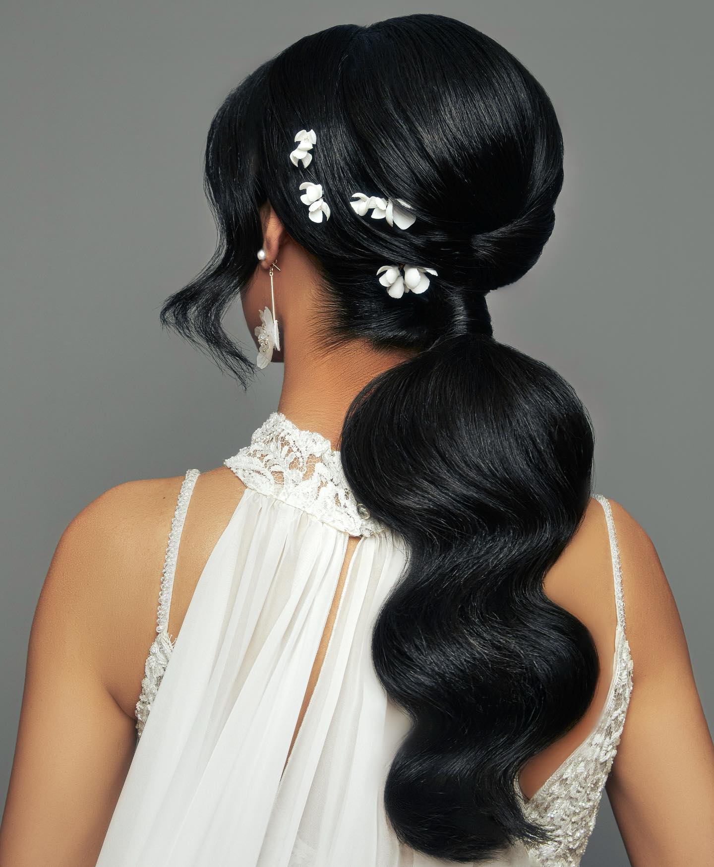 bridal low ponytail
