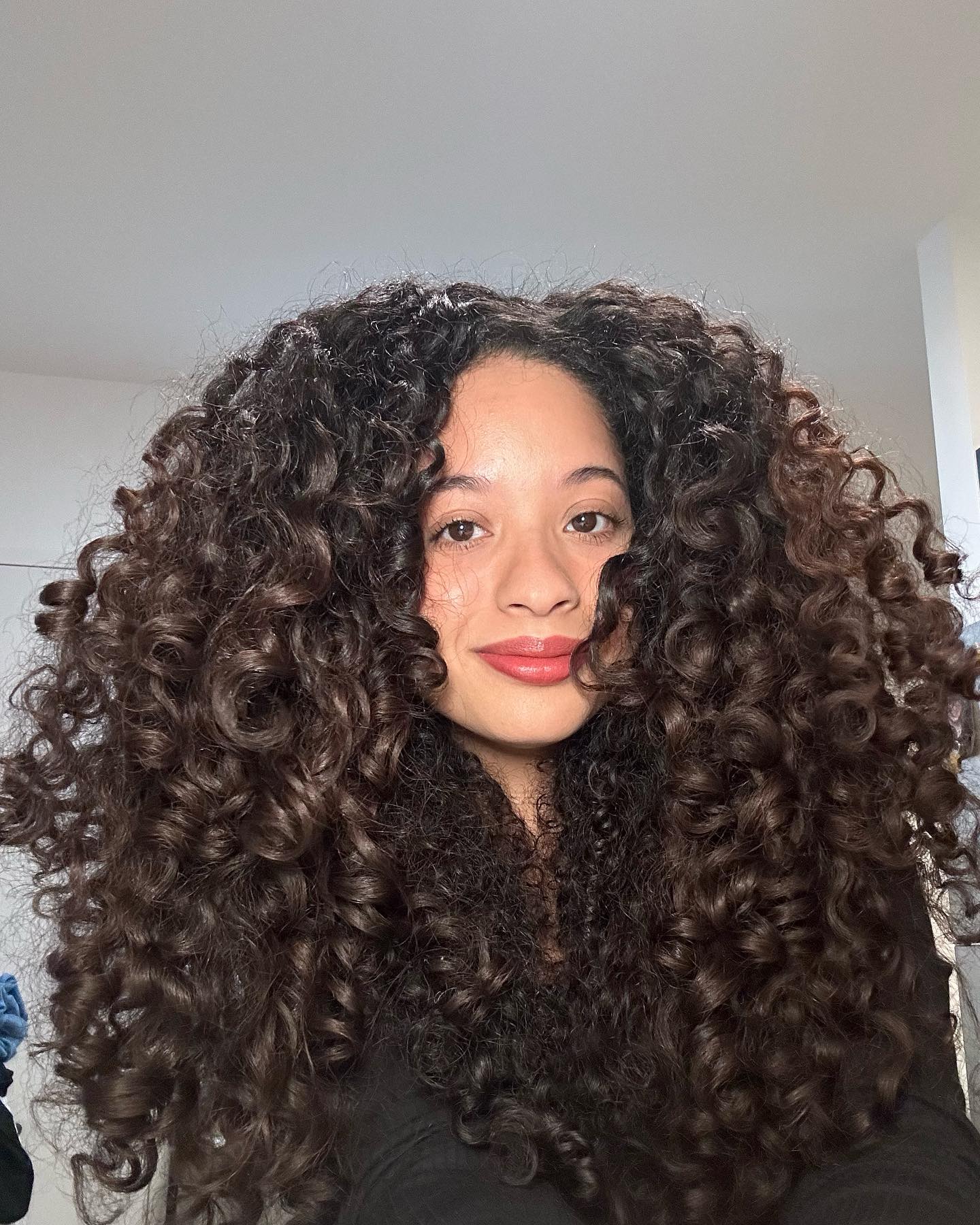 curly hair with subtle layers