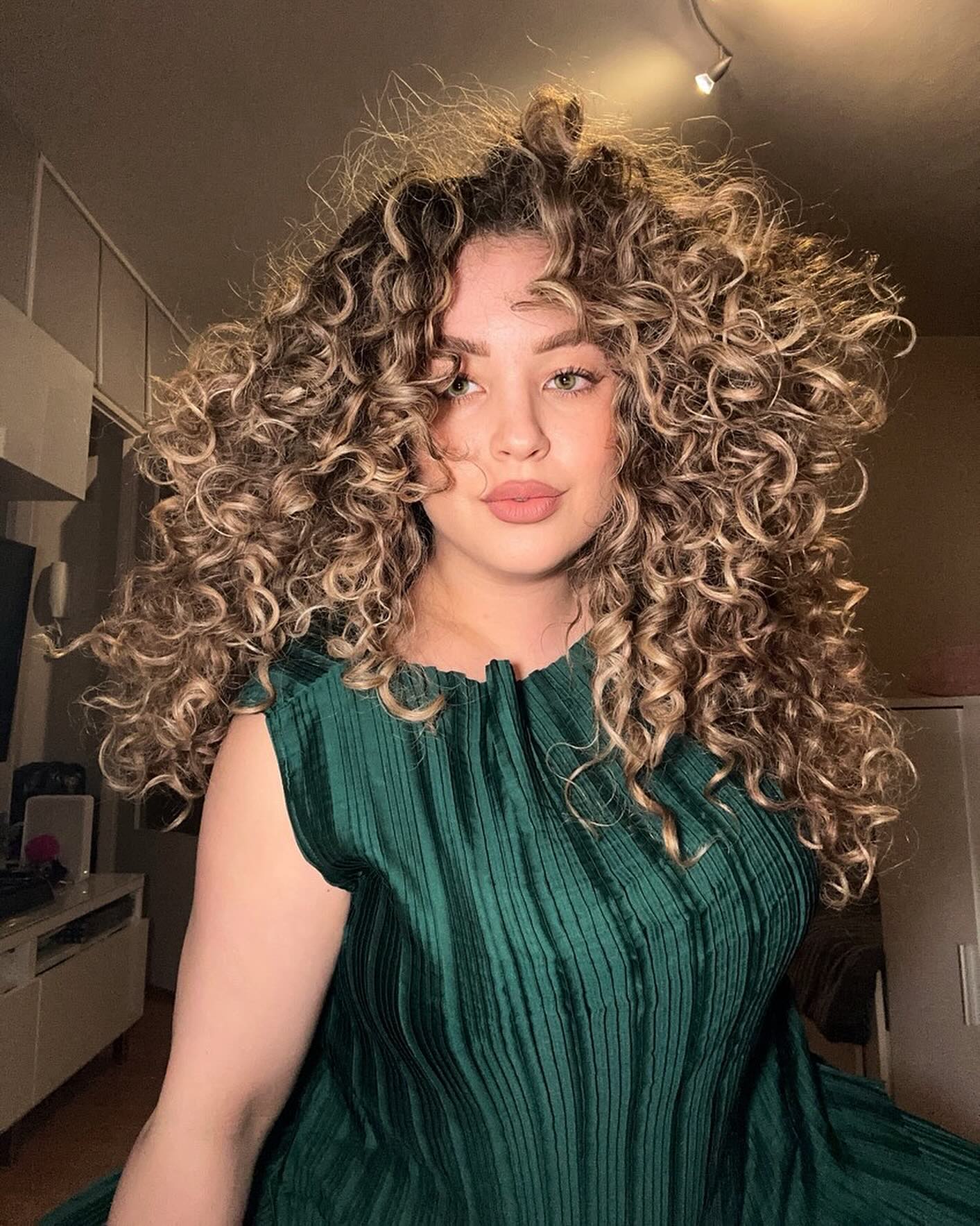long layered curly hair