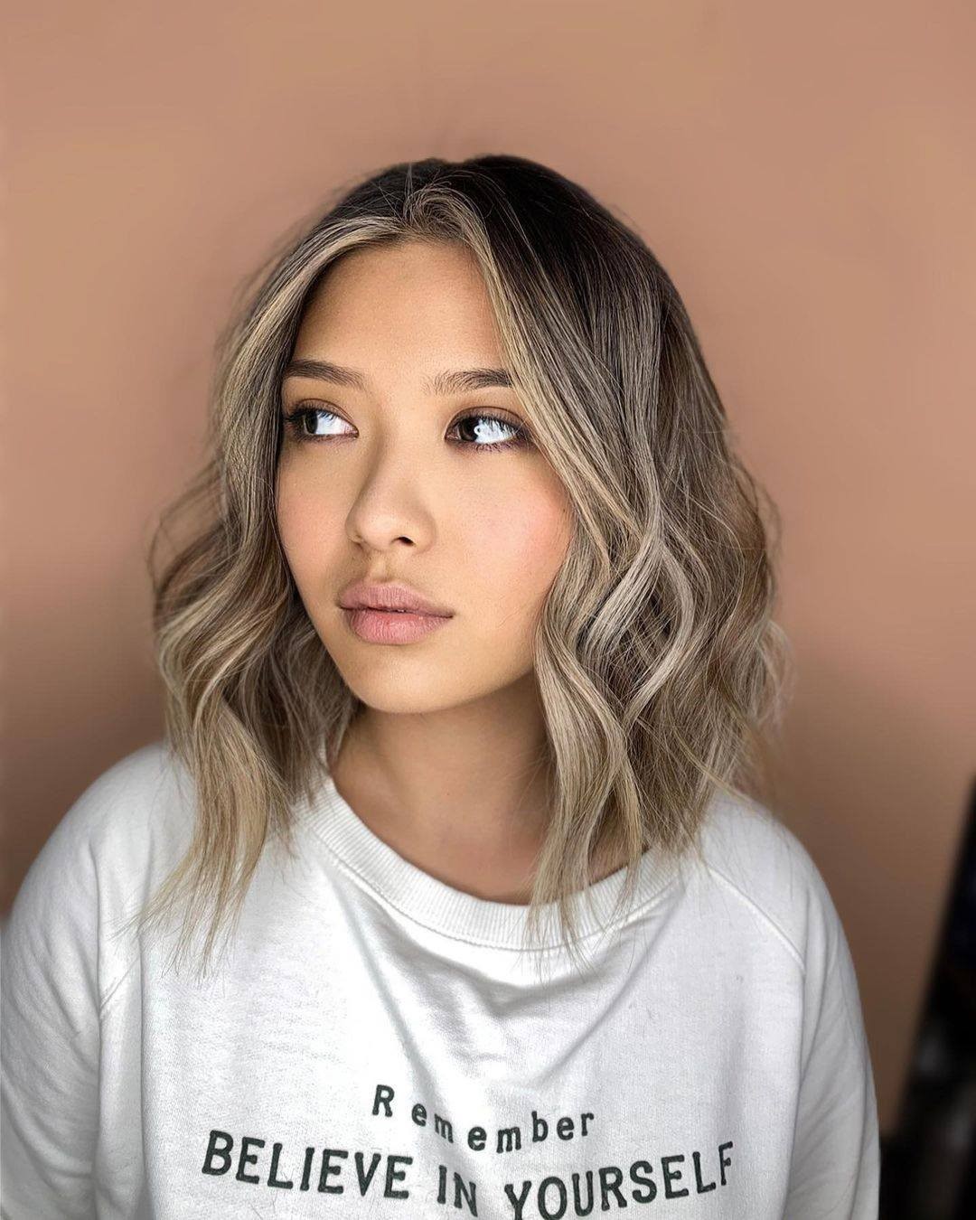beige balayage with face framing