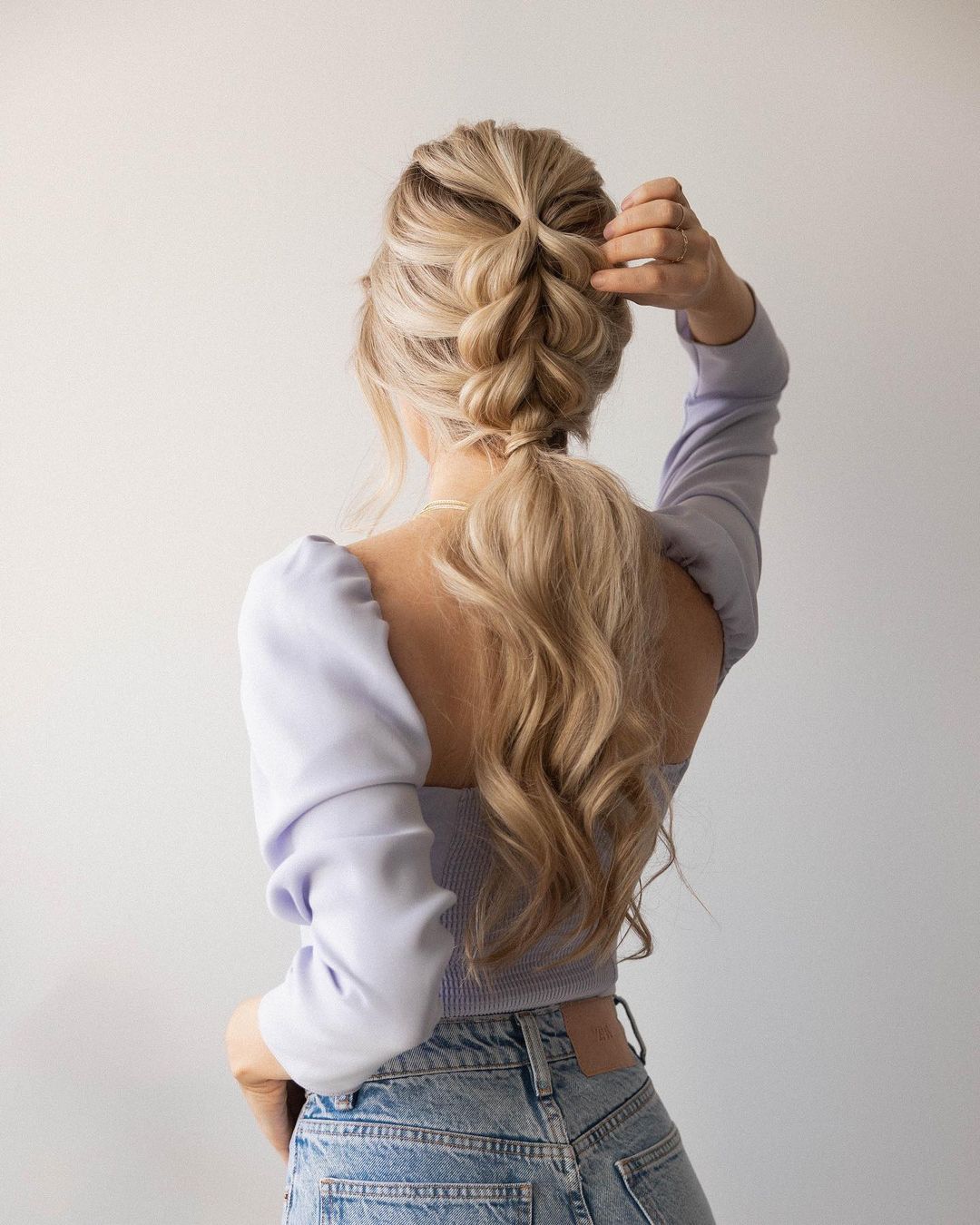 braid into ponytail