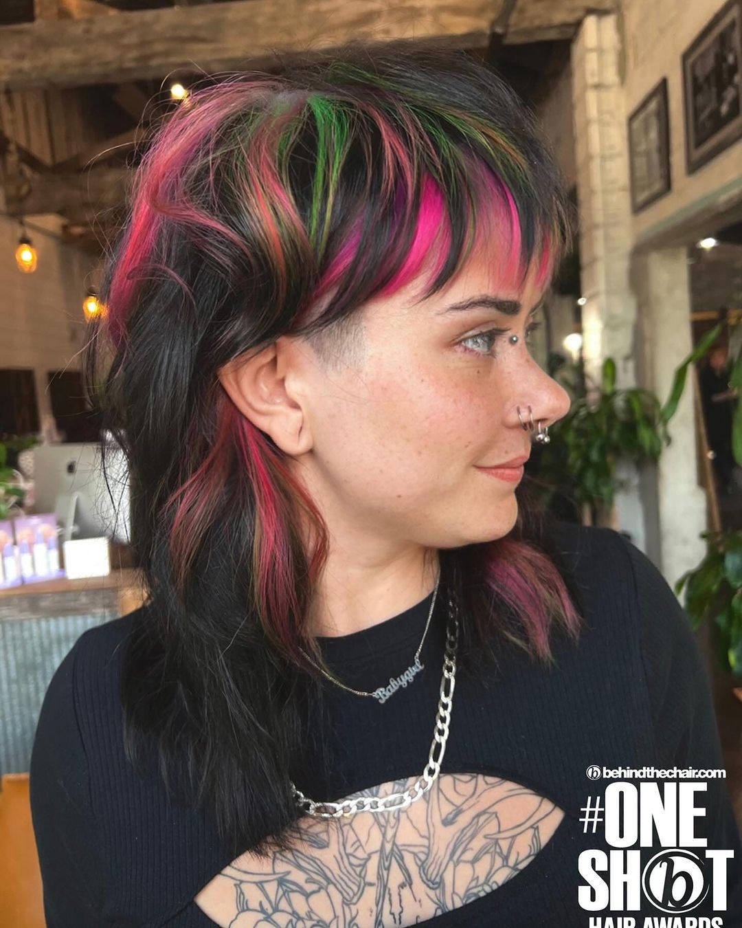 color blocked undercut shag with layers