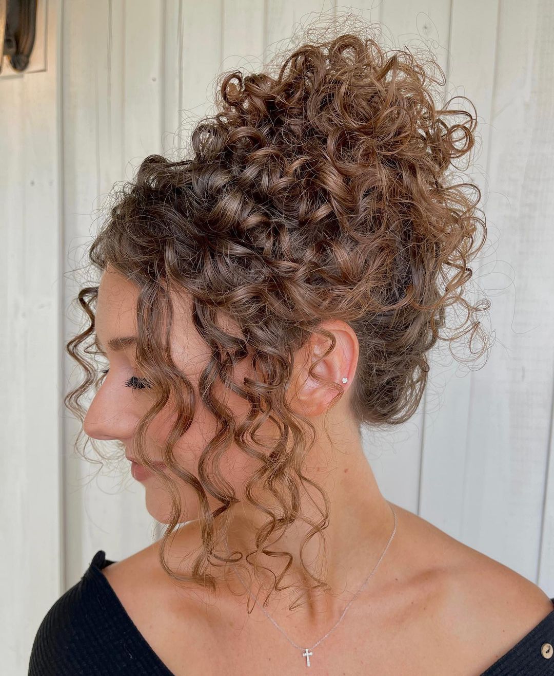 high curly updo
