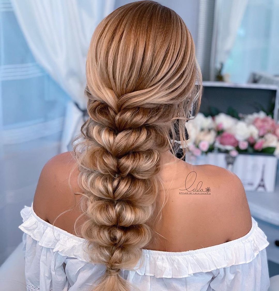 long braided wavy hair