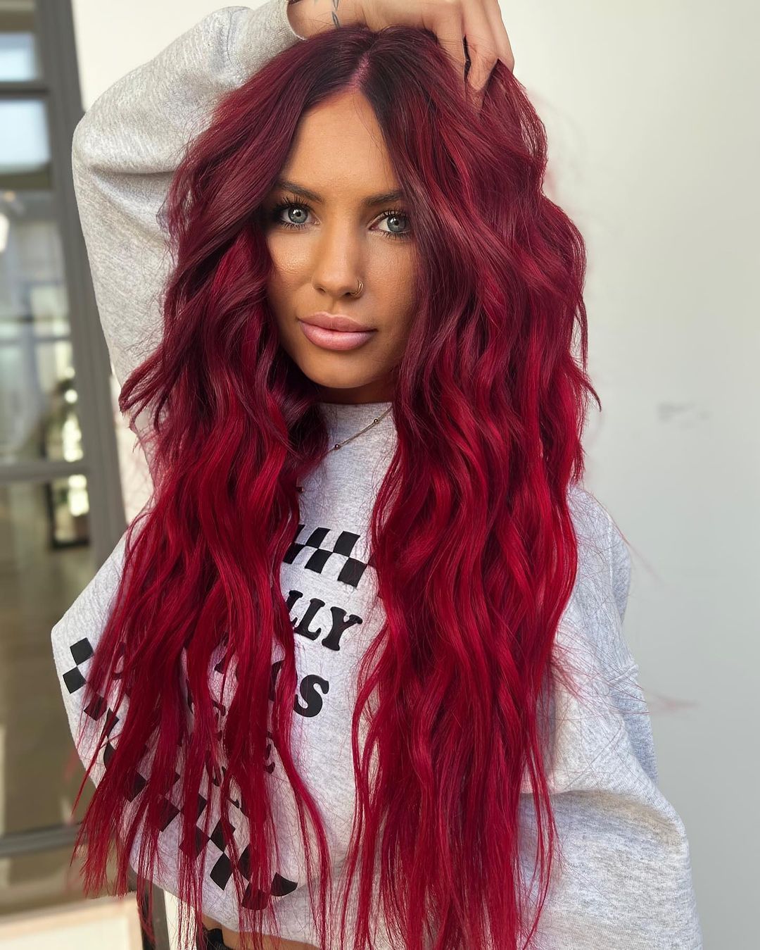 lang rood haar