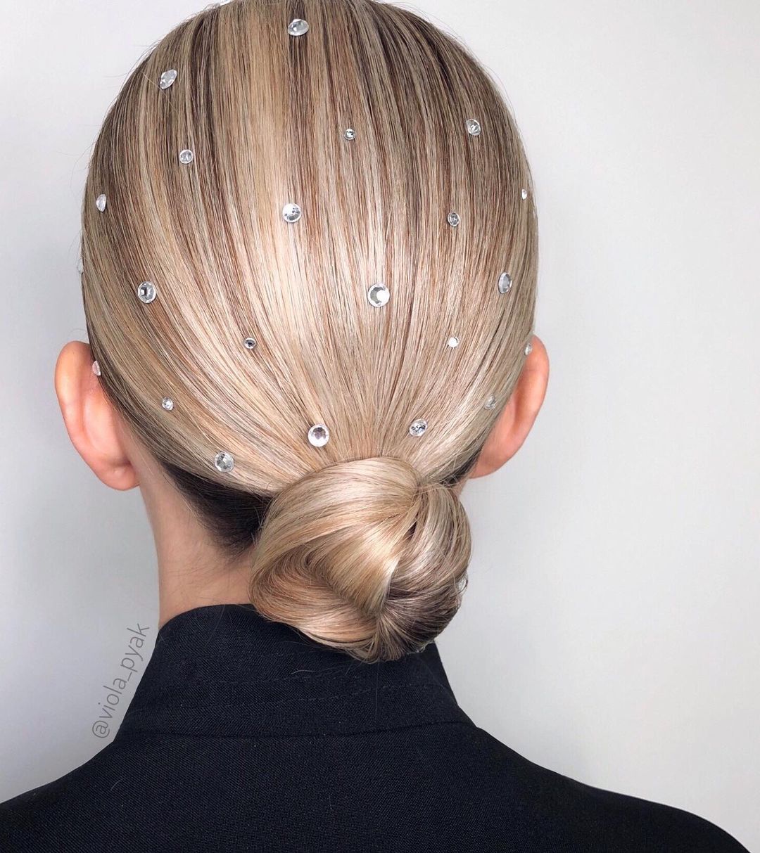 low bun with pearls