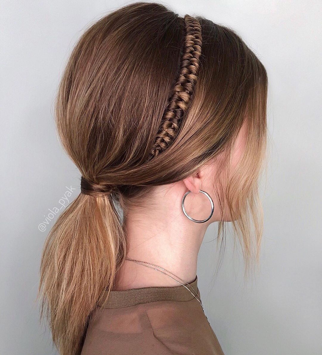 low ponytail with braid