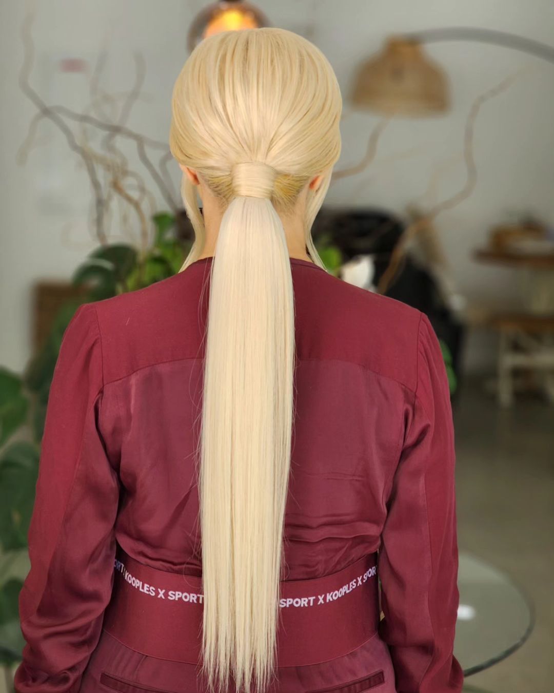 low straight ponytail