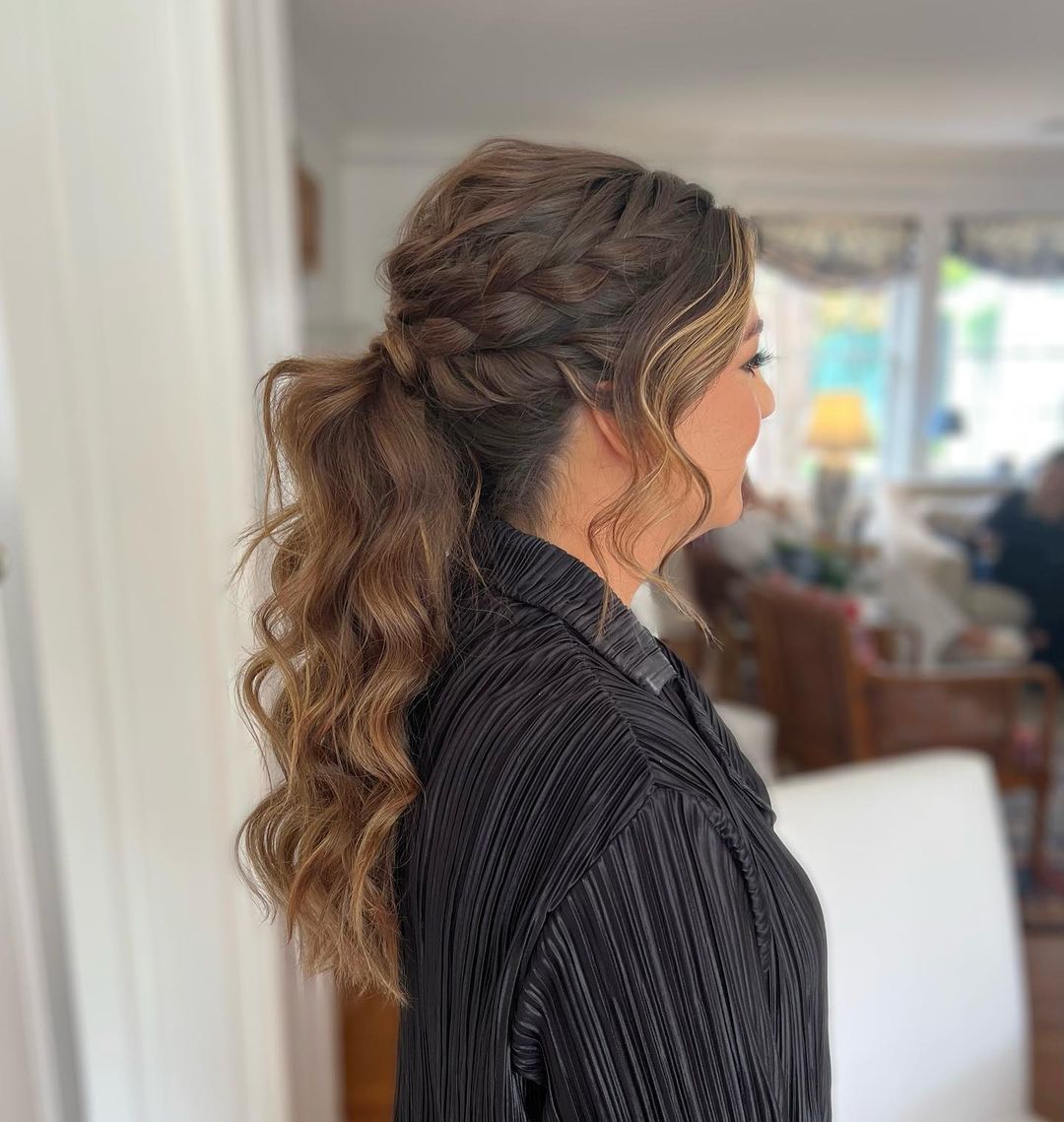 ponytail with side braid