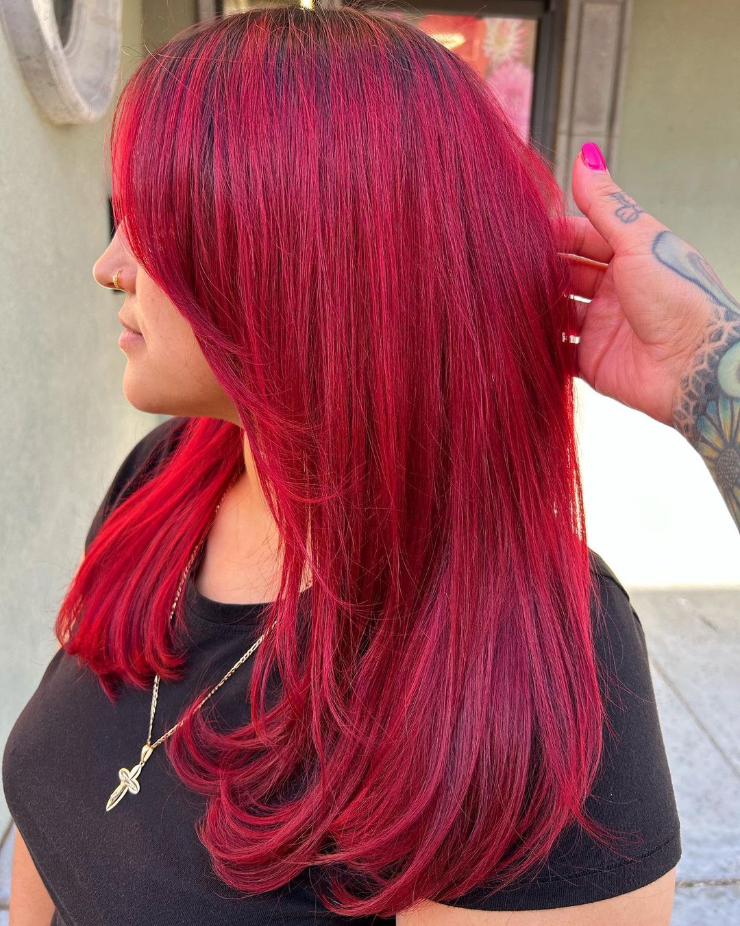 pelo rojo rubí