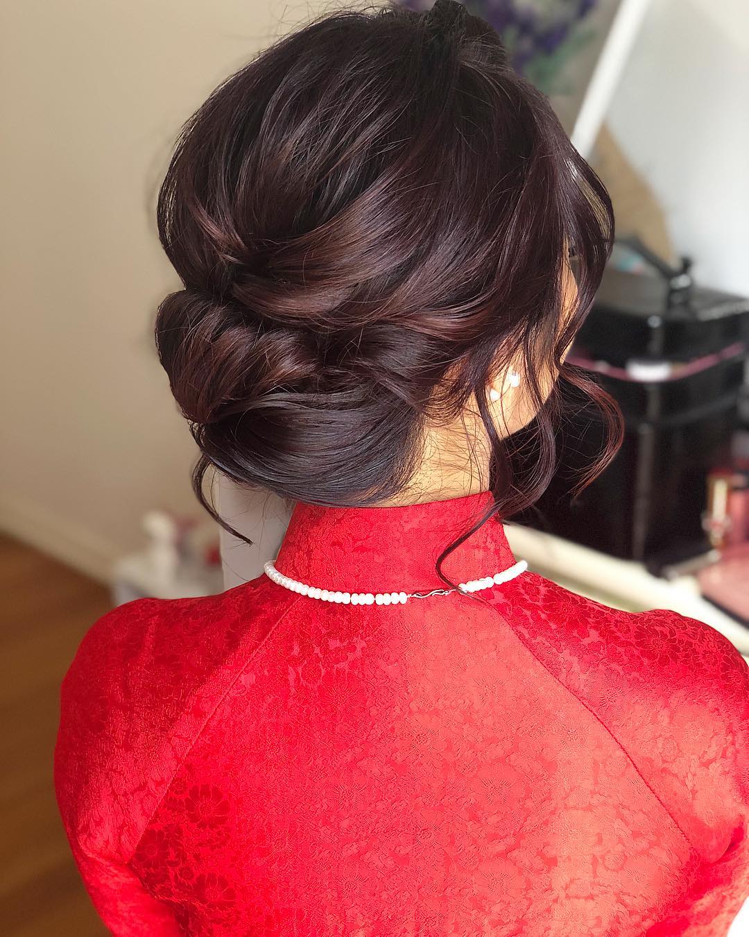 soft updo with loose waves