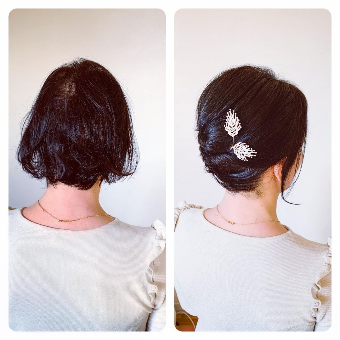 updo for short and thin hair