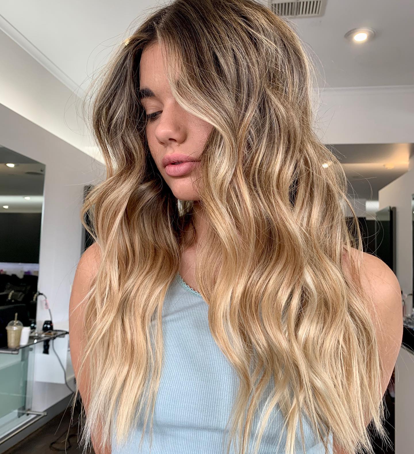 beach waves with golden highlights