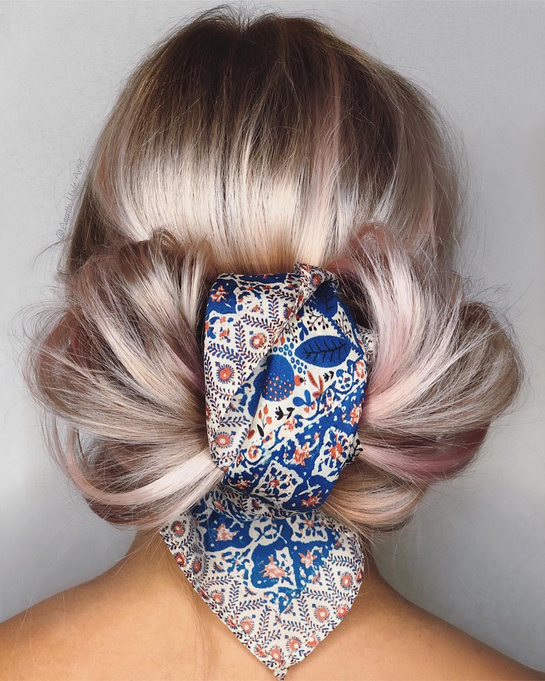 hair bow style with a scarf