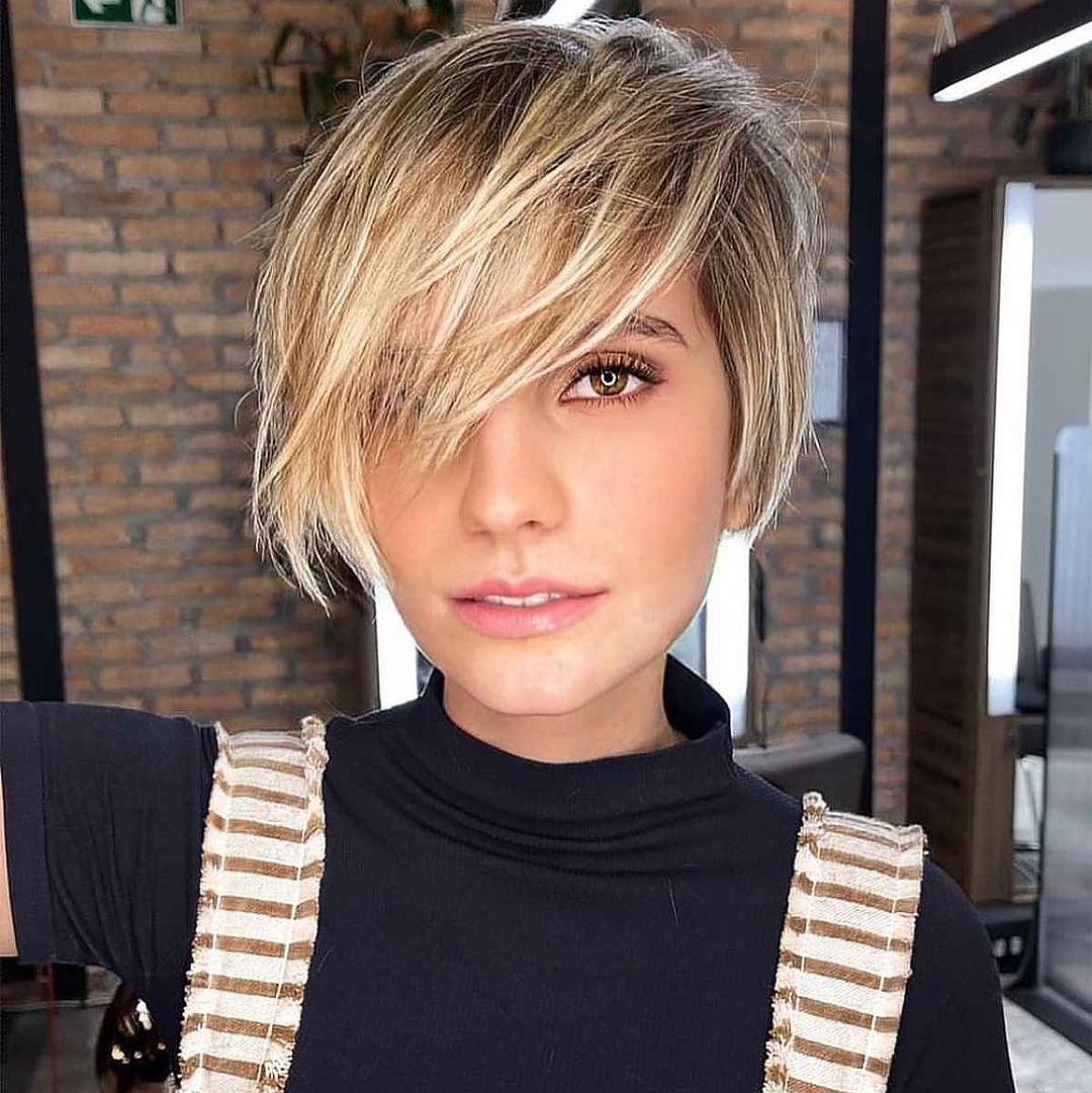 blonde pixie bob haircut for round faces
