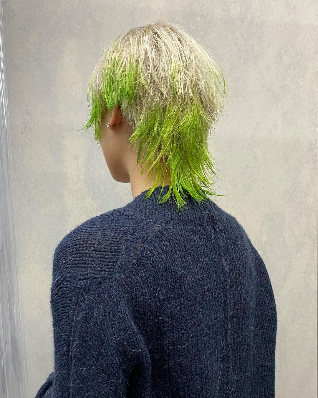 lime green wolf cut