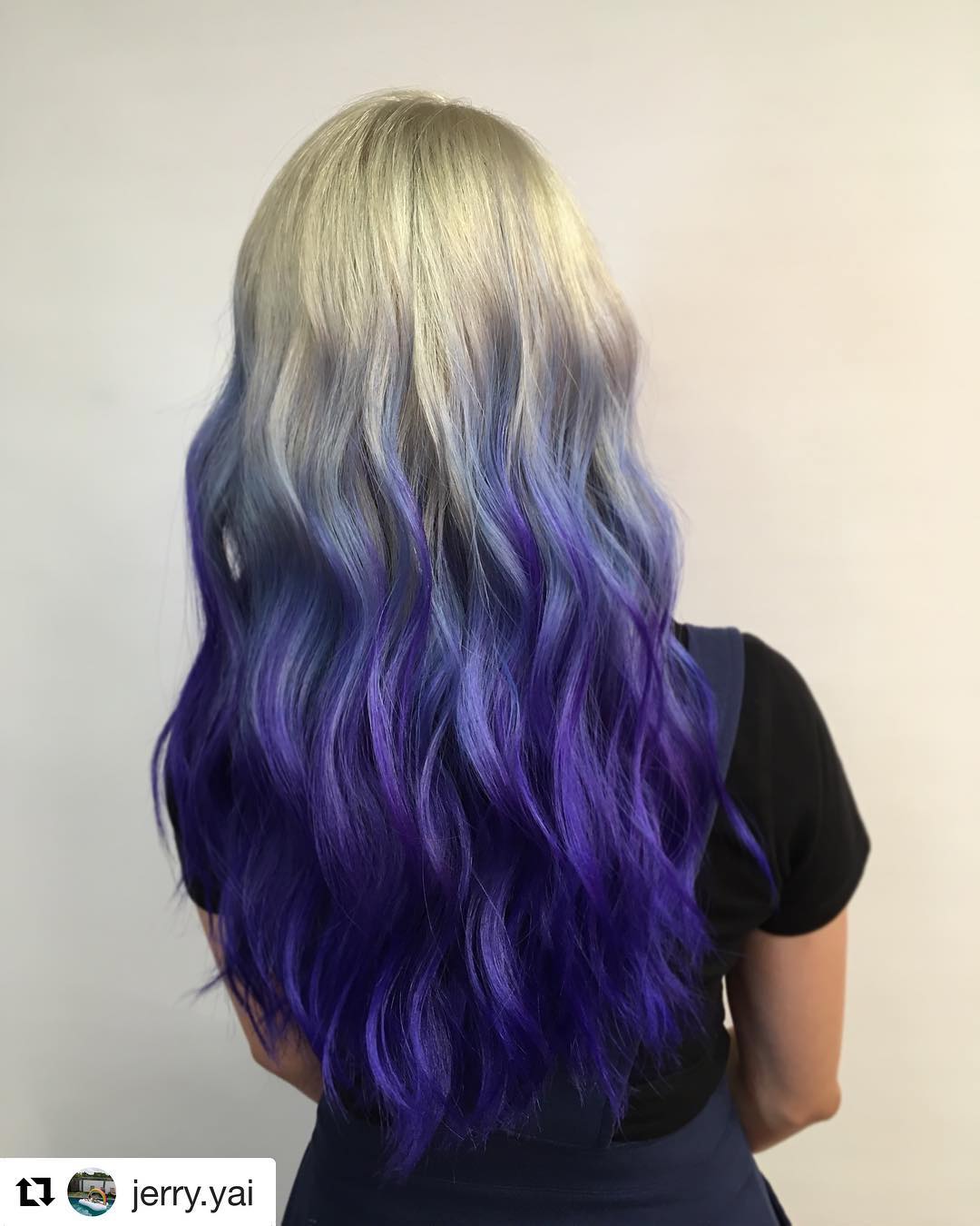 midnight purple with lavender and blonde root