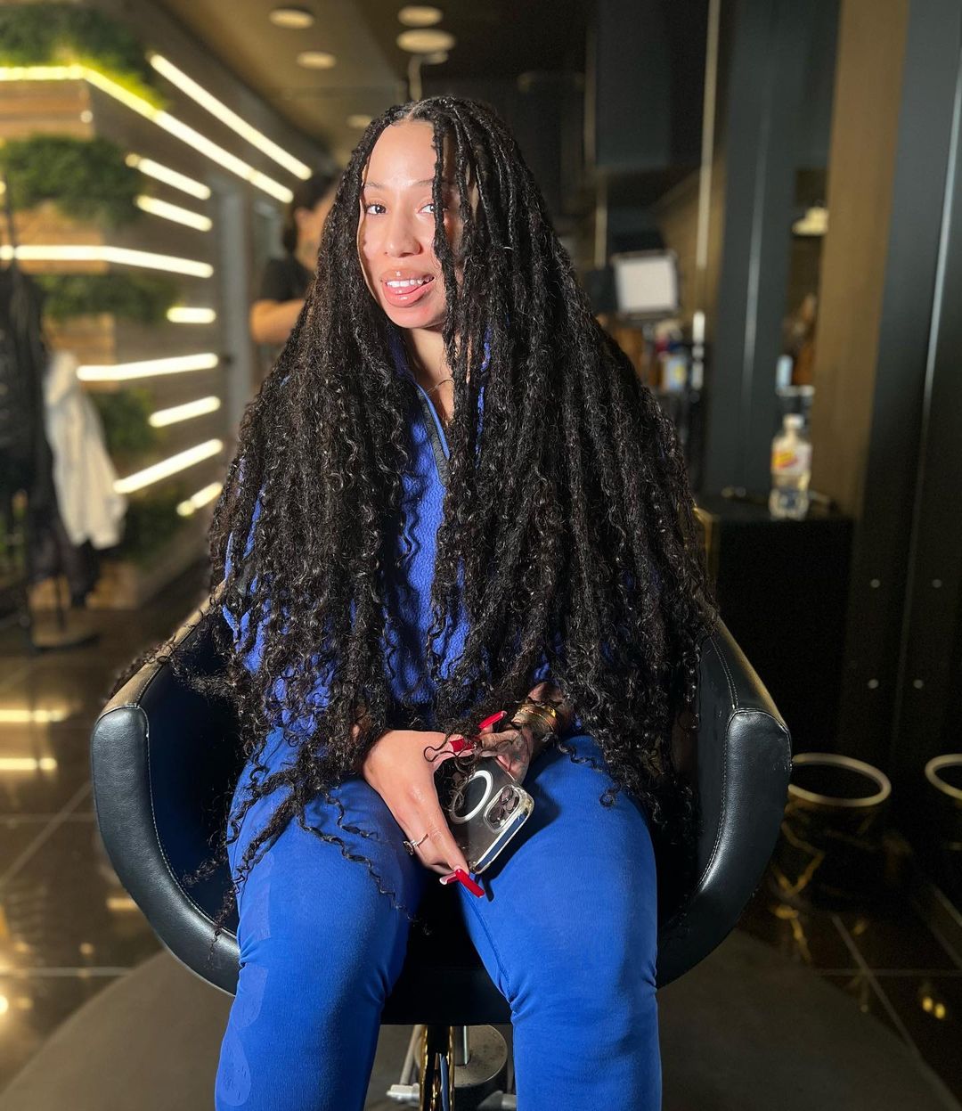 ultra long layered locs with hair extensions