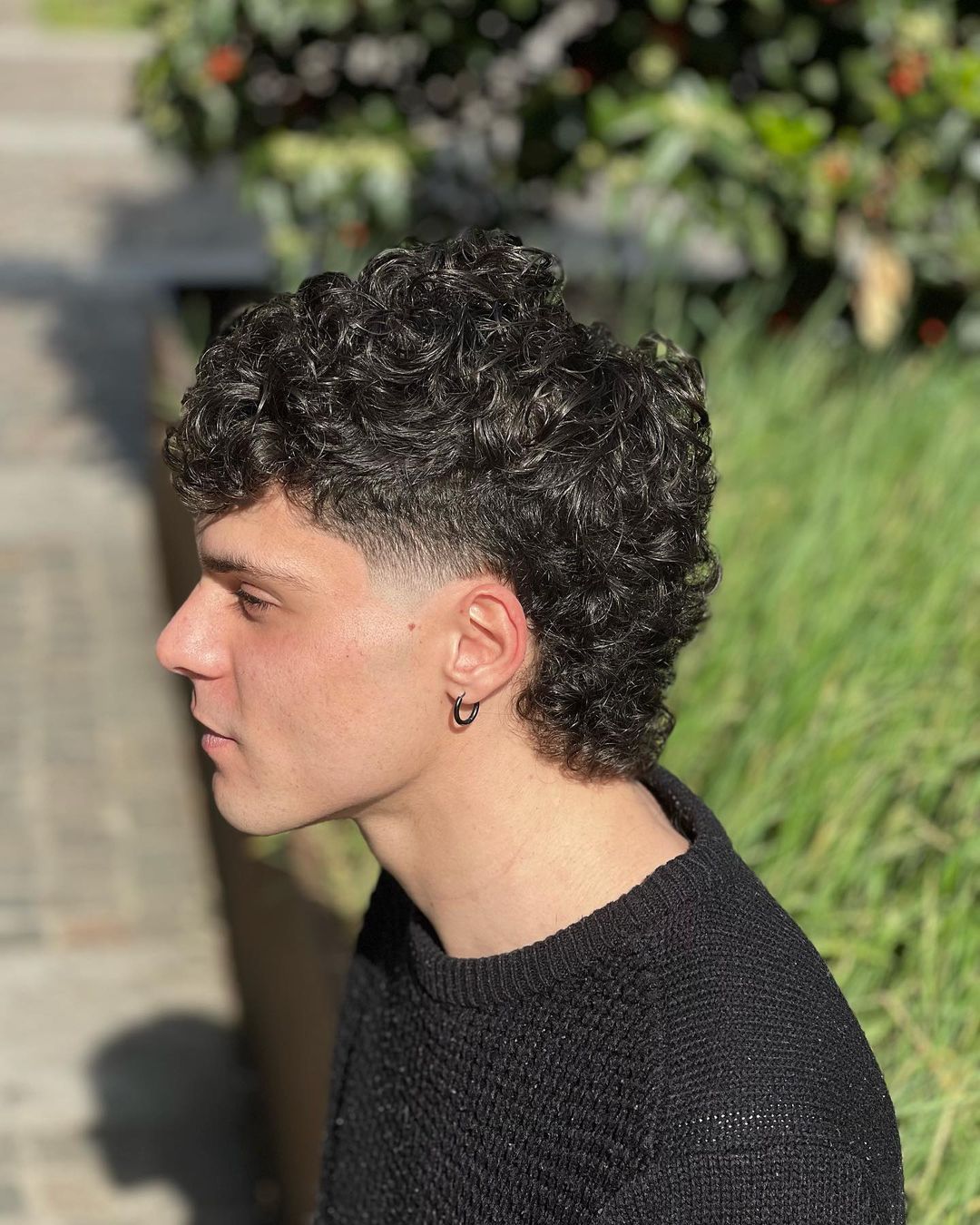wavy perm pixie mullet with low taper