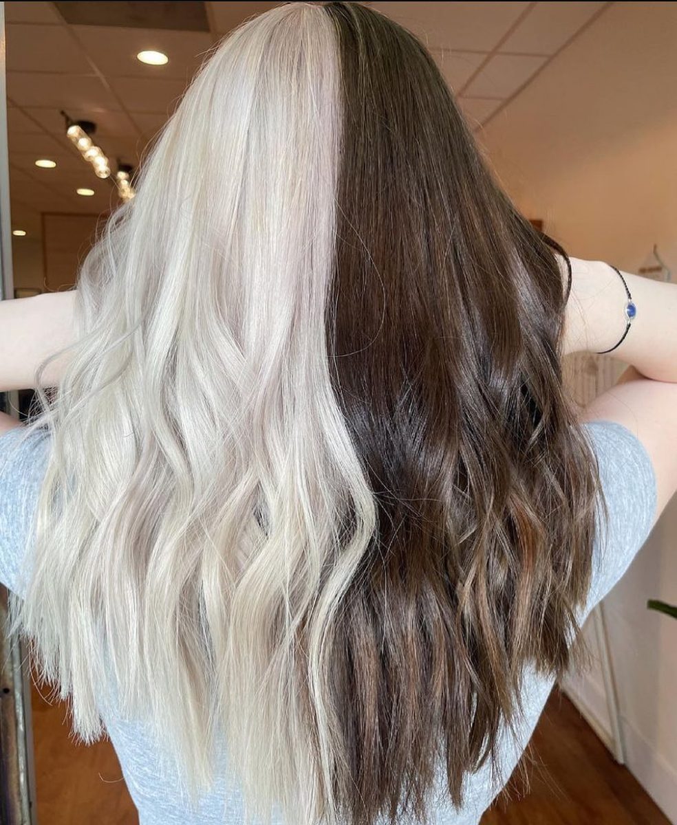 Half-Blonde Half-Brown Hair Will Give You It-Girl Vibes