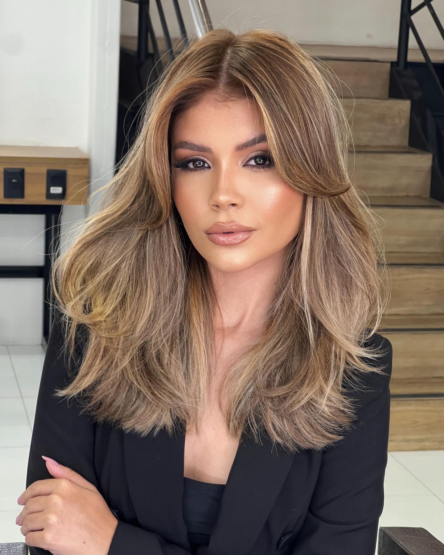 light brown hair with subtle highlights