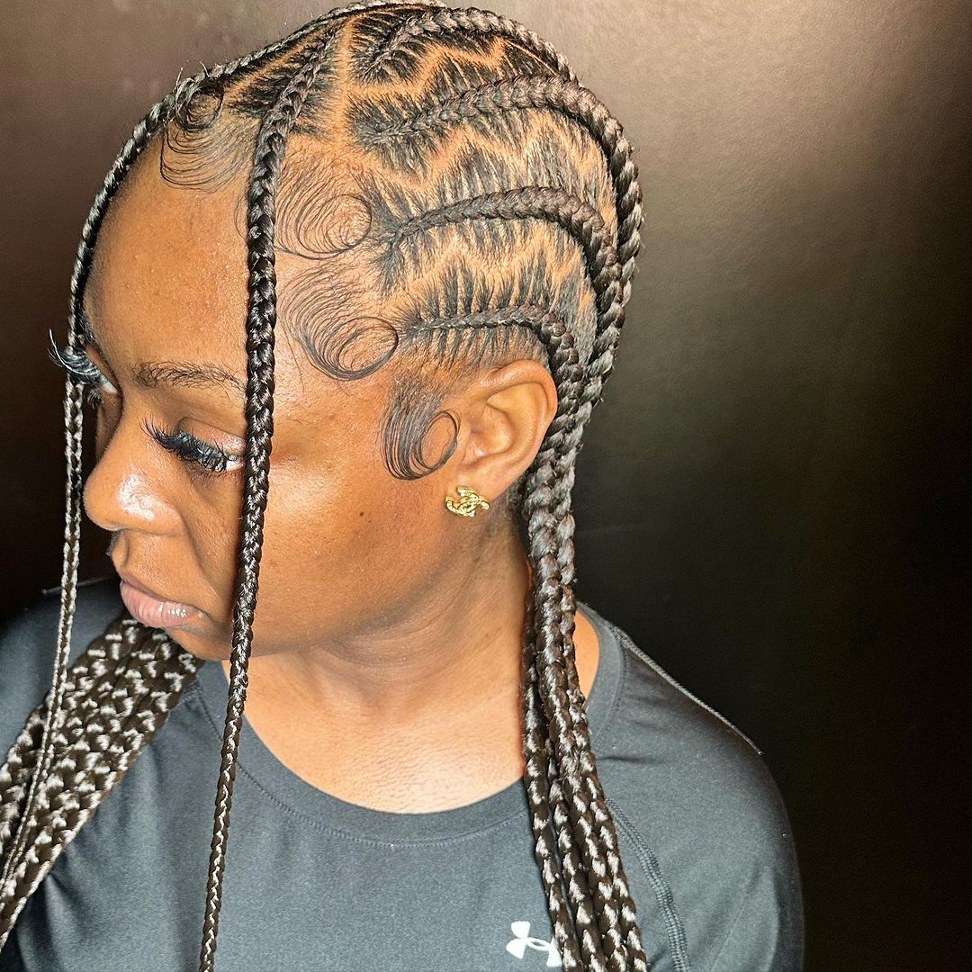 eight stitch braids with two front braids