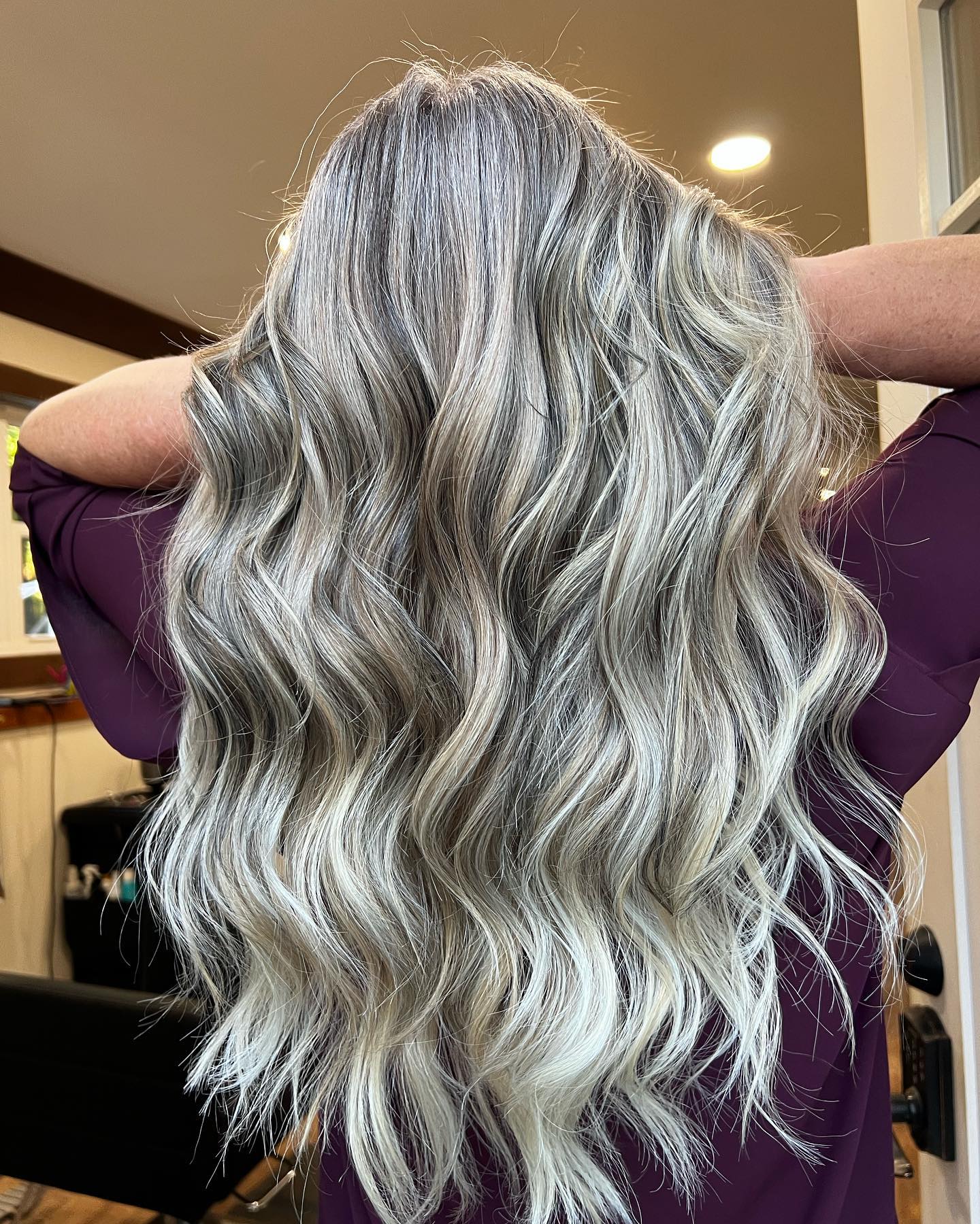 blonde gray blending