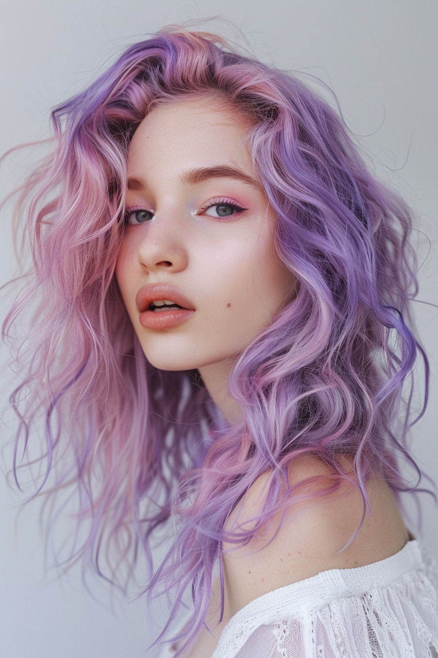 cotton candy purple waves