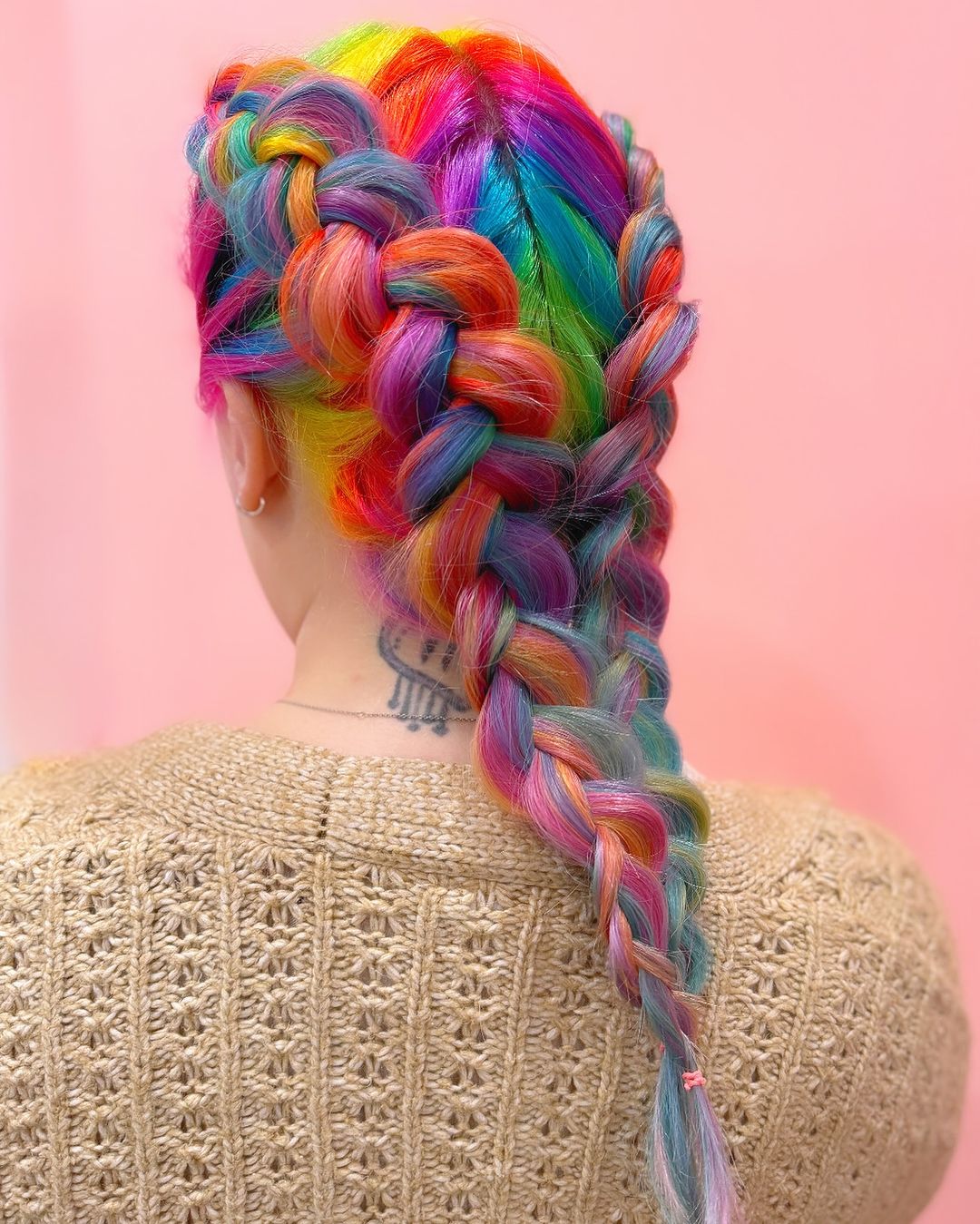 braided rainbow hair