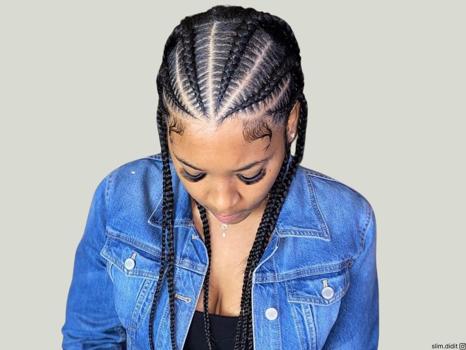 front braids on natural hair