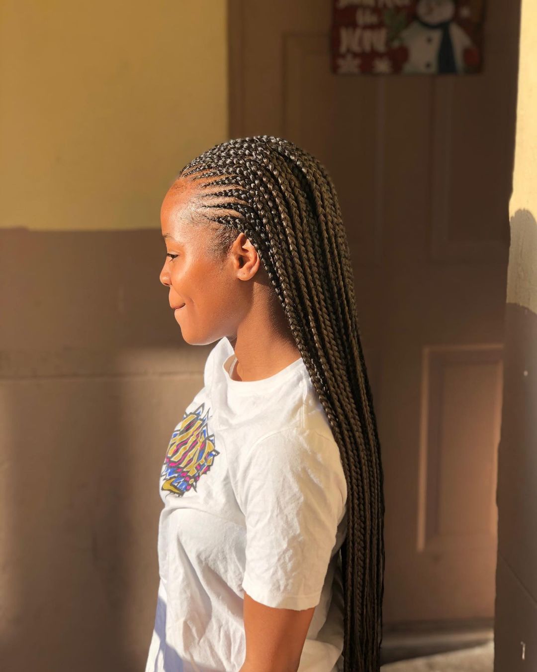 front braids with knotless braids