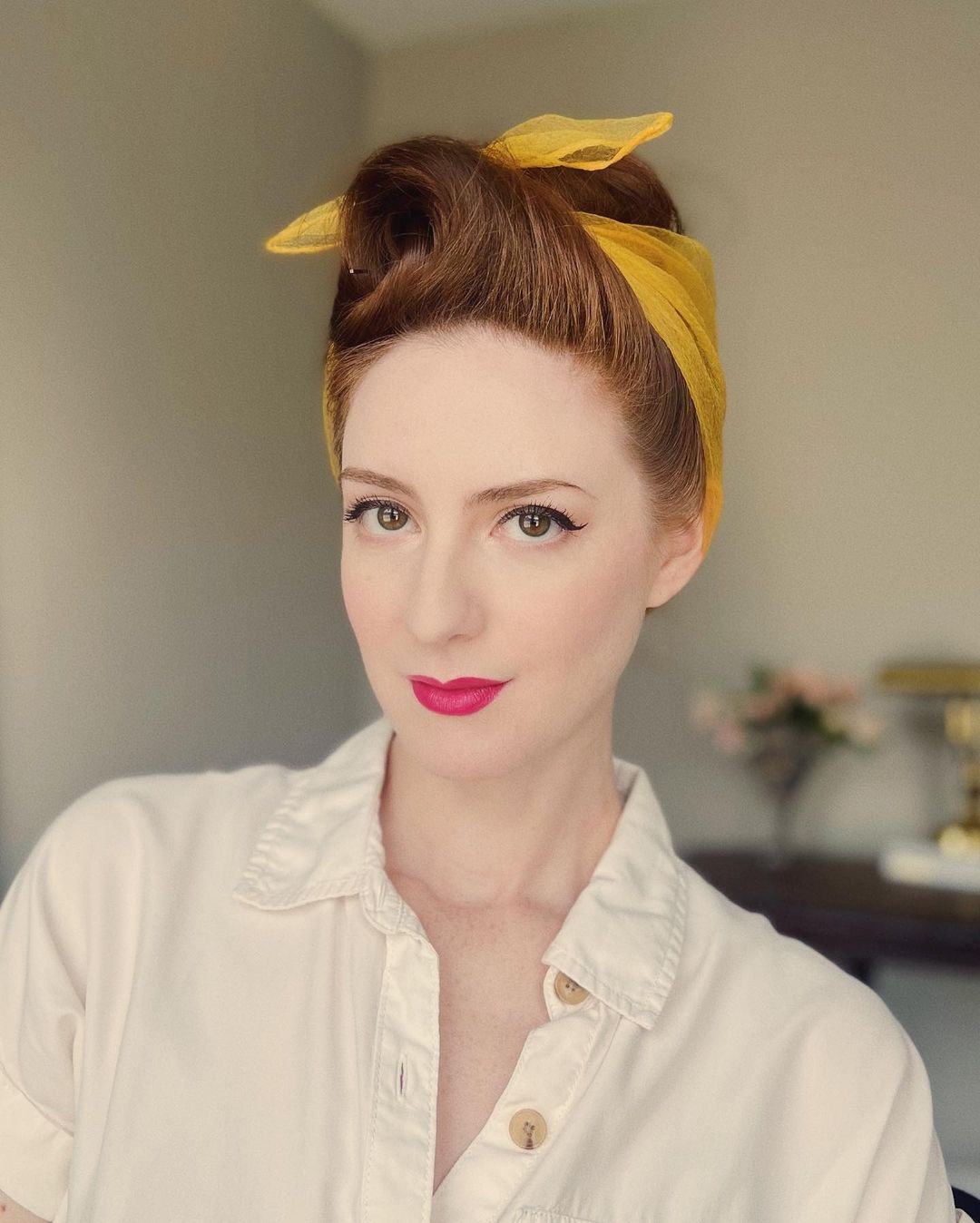 pinup scarf updo