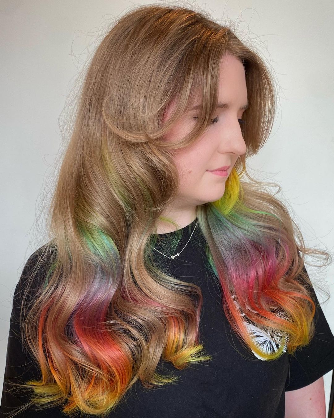 rainbow tips on natural hair