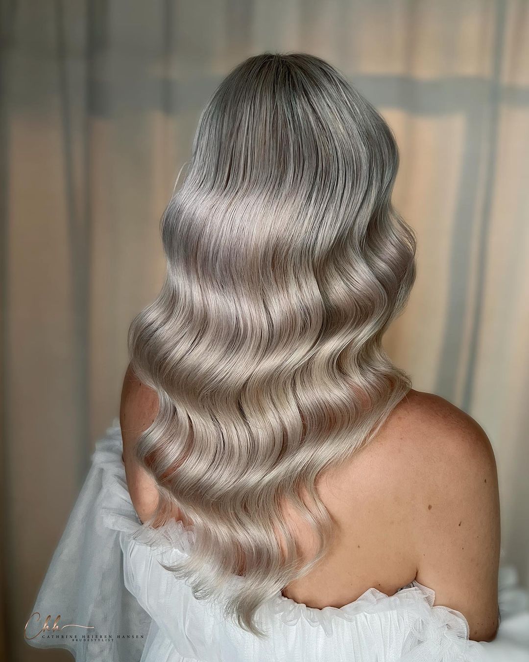 silver blonde soft hollywood waves